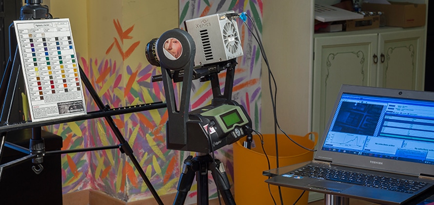 Pigments Checker used to test T2SL (Type II Super Lattice) camera