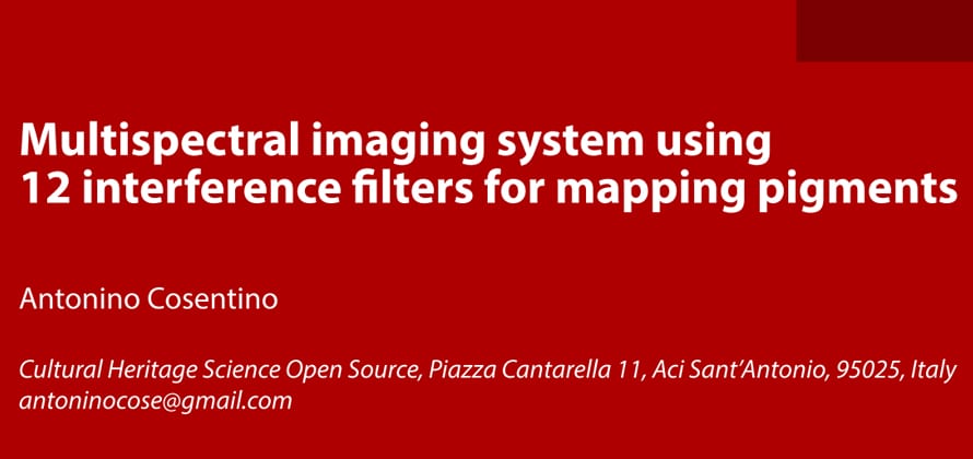 Multispectral imaging system using 12 interference filters for mapping pigments 2015