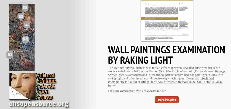 Wall paintings Examination by Raking Light guide