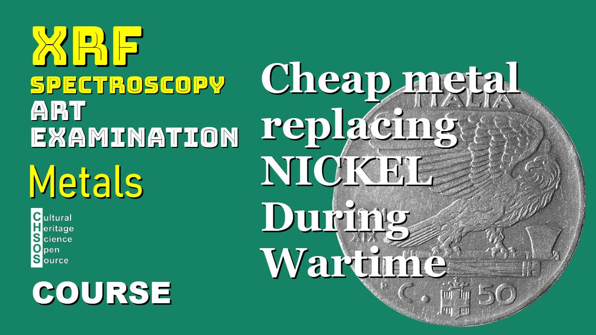 XRF spectra italian coins 50 cents 1939